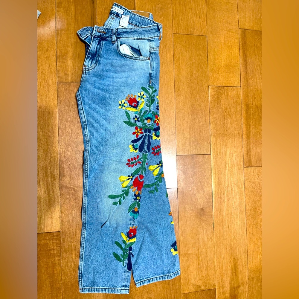 Embroidered Zara Jeans